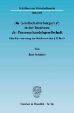 Cover-Bild Die Gesellschafterbürgschaft in der Insolvenz der Personenhandelsgesellschaft.