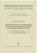 Cover-Bild Die Gesta-Romanorum-Handschriften der Universitätsbibliothek Innsbruck Cod. 667, Cod. 509 und Cod. 433