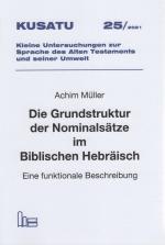 Cover-Bild Die Grundstruktur der Nominalsätze im Biblischen Hebräisch.
