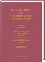 Cover-Bild Die Handschriften der Württembergischen Landesbibliothek Stuttgart / Codices Theologici in Folio