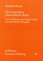 Cover-Bild Die Interpretation philosophischer Werke