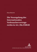 Cover-Bild Die Neuregelung des Internationalen Verbrauchervertragsrechts in Art. 29a EGBGB