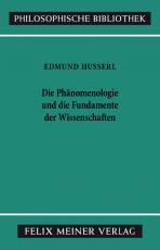 Cover-Bild Die Phänomenologie und die Fundamente der Wissenschaften