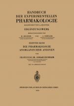Cover-Bild Die Pharmakologie Anorganischer Anionen