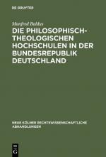 Cover-Bild Die philosophisch-theologischen Hochschulen in der Bundesrepublik Deutschland