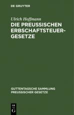 Cover-Bild Die preußischen Erbschaftsteuergesetze