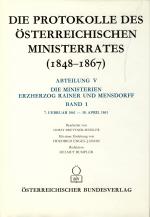 Cover-Bild Die Protokolle des österreichischen Ministerrates 1848-1867 Abteilung V: Die Ministerien Erzherzog Rainer und Mensdorff Band 1