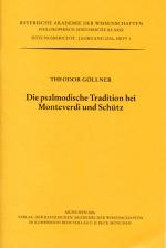 Cover-Bild Die psalmodische Tradition bei Monteverdi und Schütz