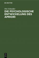 Cover-Bild Die psychologische Entwickelung des Apriori
