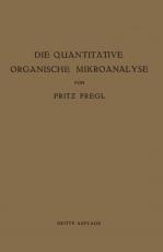 Cover-Bild Die Quantitative Organische Mikroanalyse