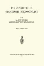 Cover-Bild Die Quantitative Organische Mikroanalyse