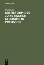 Cover-Bild Die Reform des juristischen Studiums in Preussen