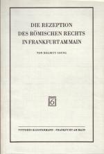 Cover-Bild Die Rezeption des Römischen Rechts in Frankfurt am Main