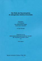 Cover-Bild Die Rolle der Neurotrophine im allergischen Asthma bronchiale