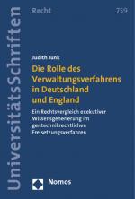 Cover-Bild Die Rolle des Verwaltungsverfahrens in Deutschland und England