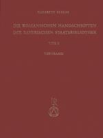 Cover-Bild Die romanischen Handschriften der Bayerischen Staatsbibliothek