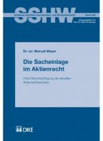 Cover-Bild Die Sacheinlage im Aktienrecht