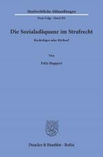 Cover-Bild Die Sozialadäquanz im Strafrecht.