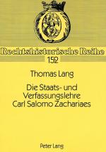 Cover-Bild Die Staats- und Verfassungslehre Carl Salomo Zachariaes