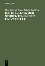 Cover-Bild Die Stellung der Studenten in der Universität