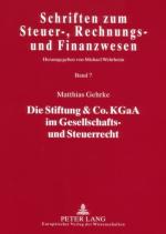 Cover-Bild Die Stiftung & Co. KGaA im Gesellschafts- und Steuerrecht