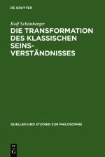 Cover-Bild Die Transformation des klassischen Seinsverständnisses