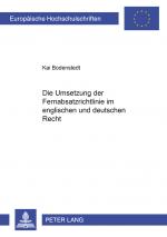 Cover-Bild Die Umsetzung der Fernabsatzrichtlinie im englischen und deutschen Recht