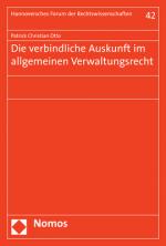 Cover-Bild Die verbindliche Auskunft im allgemeinen Verwaltungsrecht