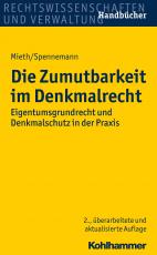 Cover-Bild Die Zumutbarkeit im Denkmalrecht