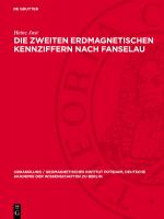 Cover-Bild Die zweiten erdmagnetischen Kennziffern nach Fanselau