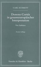 Cover-Bild Donoso Cortés in gesamteuropäischer Interpretation.