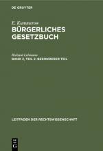 Cover-Bild E. Kummerow; R. Lehmann: Bürgerliches Gesetzbuch / Besonderer Teil