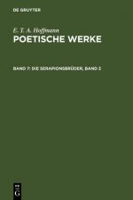 Cover-Bild E. T. A. Hoffmann: Poetische Werke / Die Serapionsbrüder, Band 3