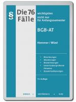 Cover-Bild eBook Die 76 wichtigsten Fälle BGB AT