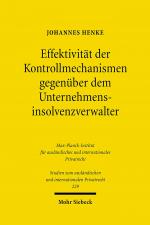 Cover-Bild Effektivität der Kontrollmechanismen gegenüber dem Unternehmensinsolvenzverwalter