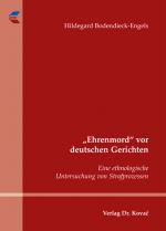 Cover-Bild "Ehrenmord" vor deutschen Gerichten