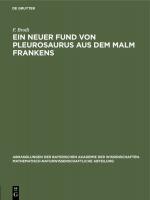 Cover-Bild Ein neuer Fund von Pleurosaurus aus dem Malm Frankens