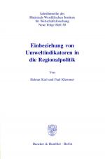 Cover-Bild Einbeziehung von Umweltindikatoren in die Regionalpolitik.