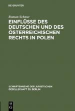 Cover-Bild Einflüsse des deutschen und des österreichischen Rechts in Polen