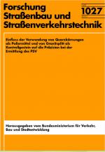 Cover-Bild Einfluss der Verwendung von Quarzkörnungen als Poliermittel und von Granitsplitt als Kontrollgestein aif die Präzision bei der Ermittlung des PSV