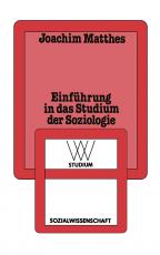 Cover-Bild Einführung in das Studium der Soziologie