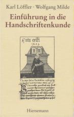 Cover-Bild Einführung in die Handschriftenkunde