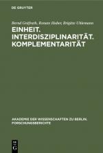 Cover-Bild Einheit. Interdisziplinarität. Komplementarität