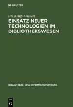 Cover-Bild Einsatz neuer Technologien im Bibliothekswesen