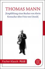 Cover-Bild [Empfehlung eines Buches von Alwin Kronacher über Fritz von Unruh]