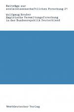 Cover-Bild Empirische Verwaltungsforschung in der Bundesrepublik Deutschland