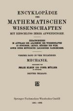 Cover-Bild Encyklopädie der Mathematischen Wissenschaften mit Einschluss ihrer Anwendungen