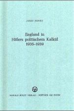 Cover-Bild England in Hitlers politischem Kalkül 1935-1939