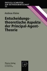 Cover-Bild Entscheidungstheoretische Aspekte der Principal-Agent-Theorie