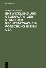 Cover-Bild Entwicklung und gegenwärtiger Stand der Rechtstatsachenforschung in den USA